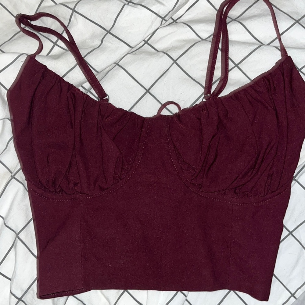 Red “Corset like” top